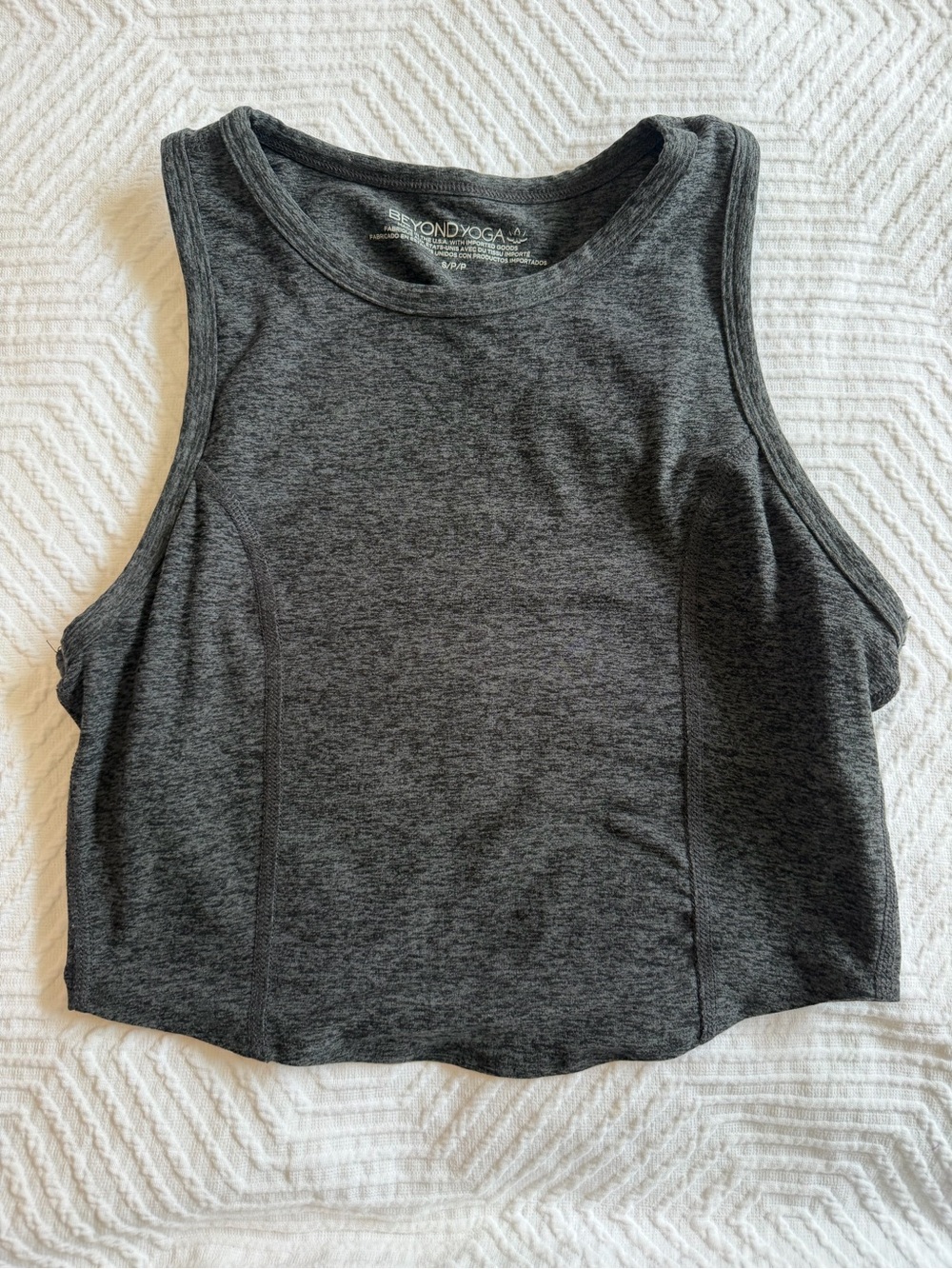 Beyond Yoga - Dark Charcoal Cropped Athletic Tank